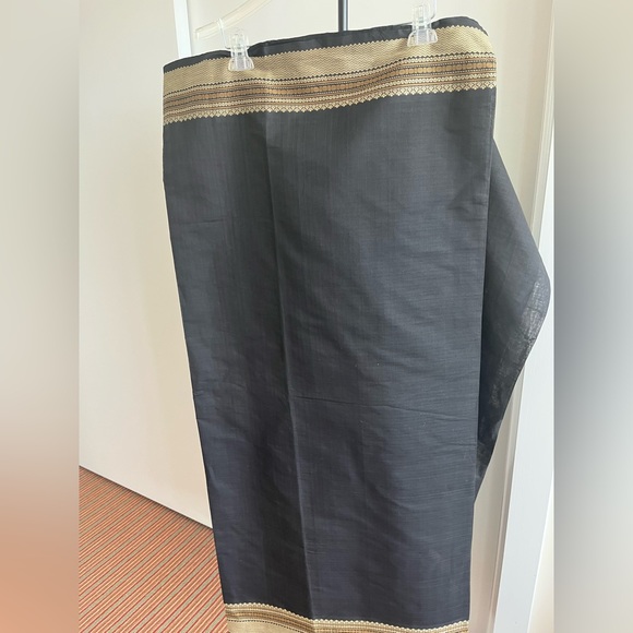 Fabindia handloom 100% cotton black & beige saree sari w stunning palloo - New - Picture 5 of 15